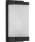 1-Light Linen Glass Wall Sconce Matte Black
