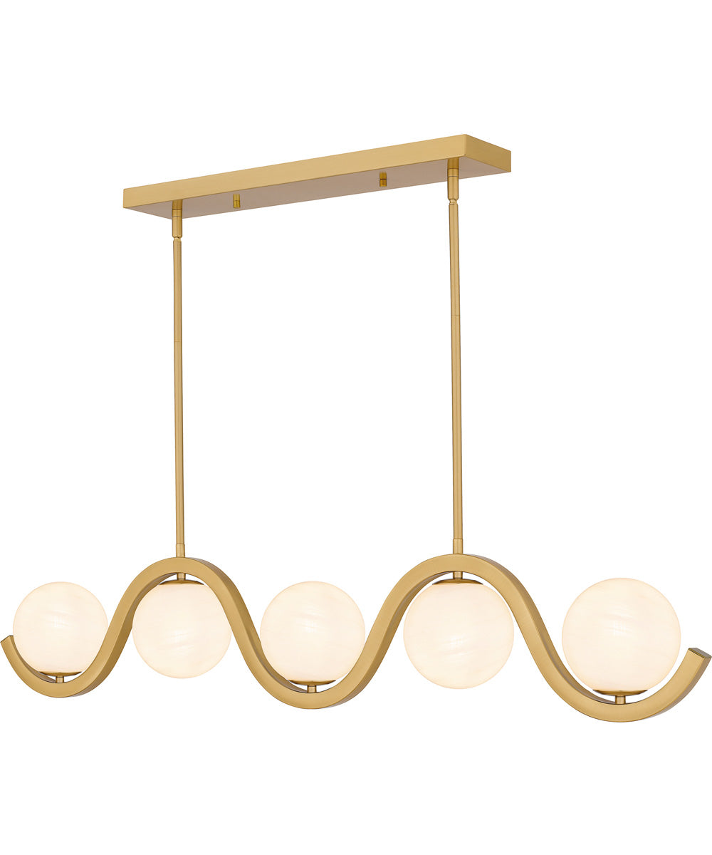 Spherical Large 5-light Island Light Aged Brass