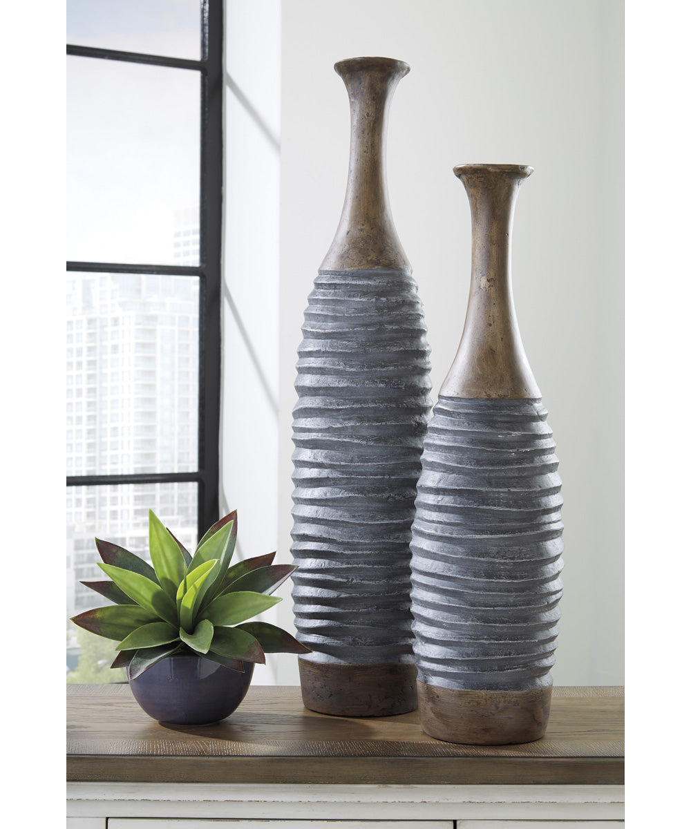Blayze Vase Set of 2 Antique Gray/Brown