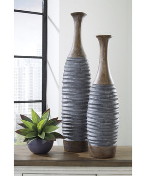 Blayze Vase Set of 2 Antique Gray/Brown