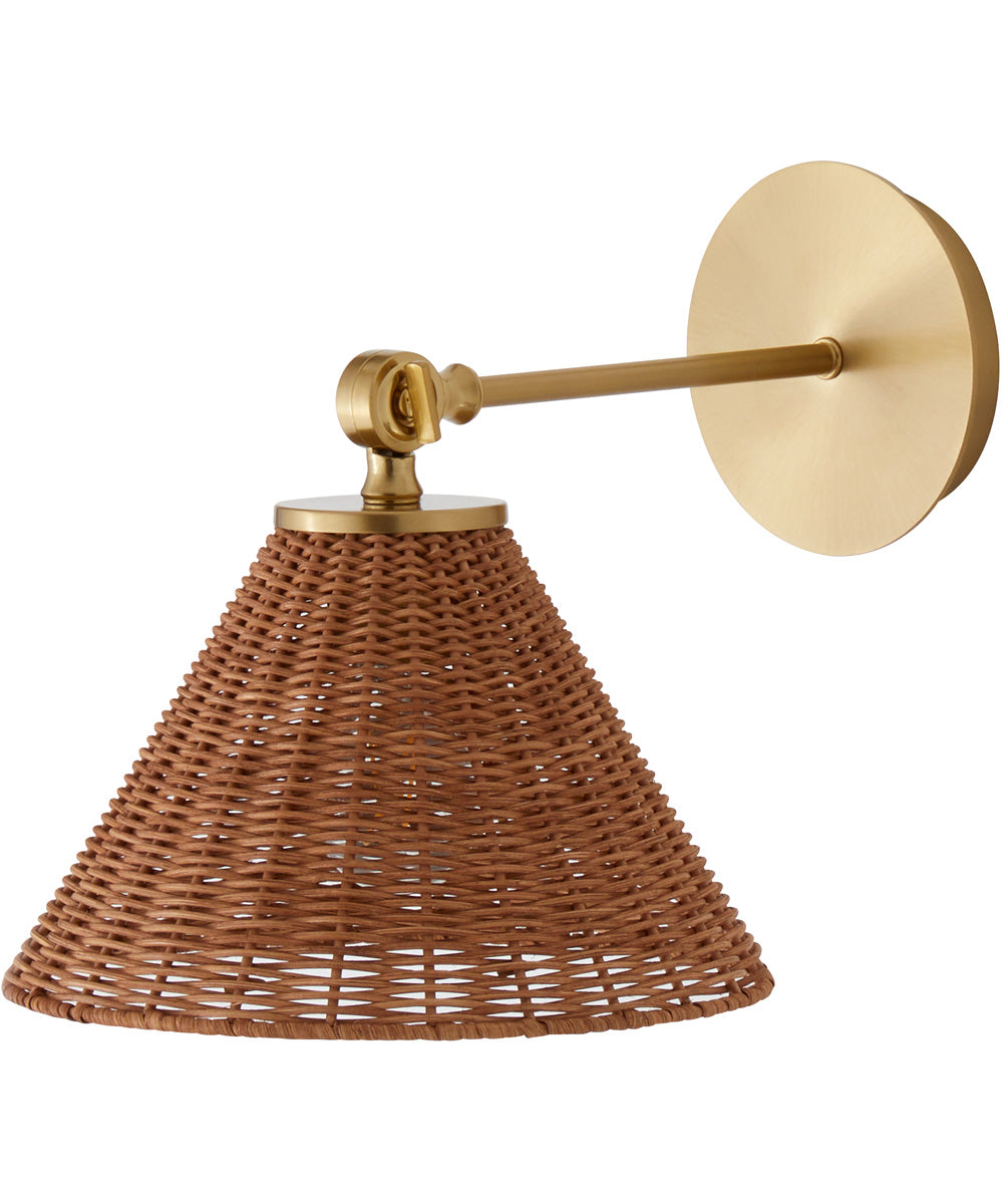 1-light Wall Mount Light Fixture Aged Brass