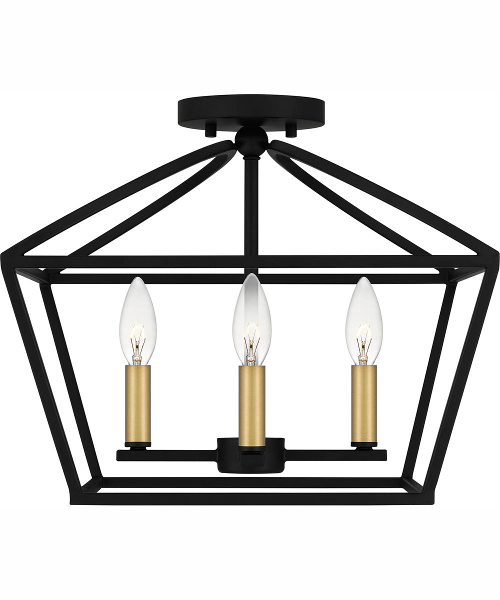 Concho Bay Medium 4-light Semi Flush Mount Matte Black
