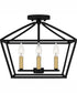 Concho Bay Medium 4-light Semi Flush Mount Matte Black