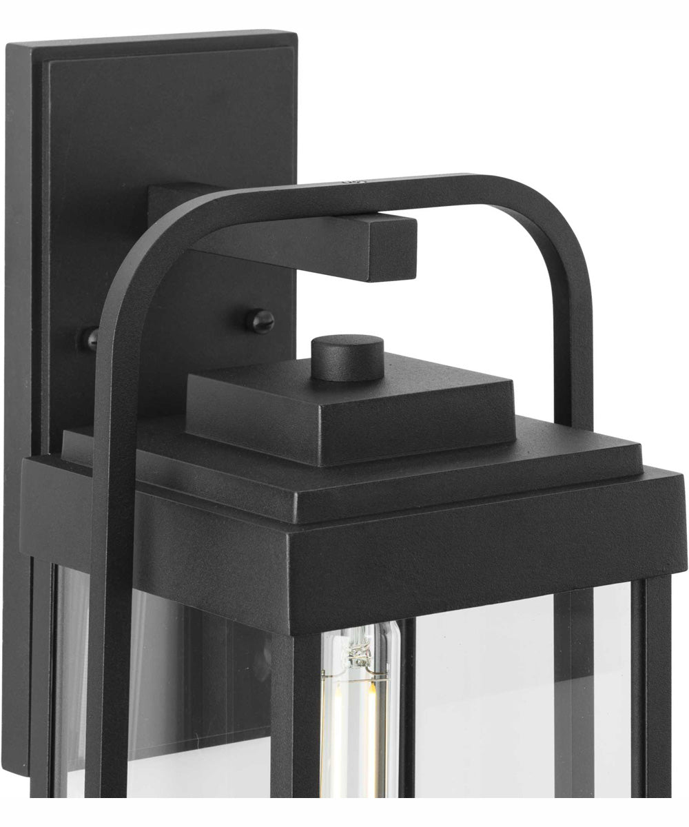Walcott 1-Light Modern Farmhouse Outdoor Large Wall Lantern Textured Black