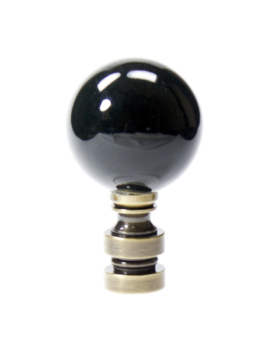 Ceramic Black Ball Antique Base Lamp Finial 2"h