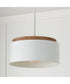Liam 1-Light Pendant Light Wood and White