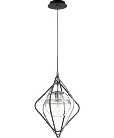 1-light Pendant Noir w/ Satin Nickel