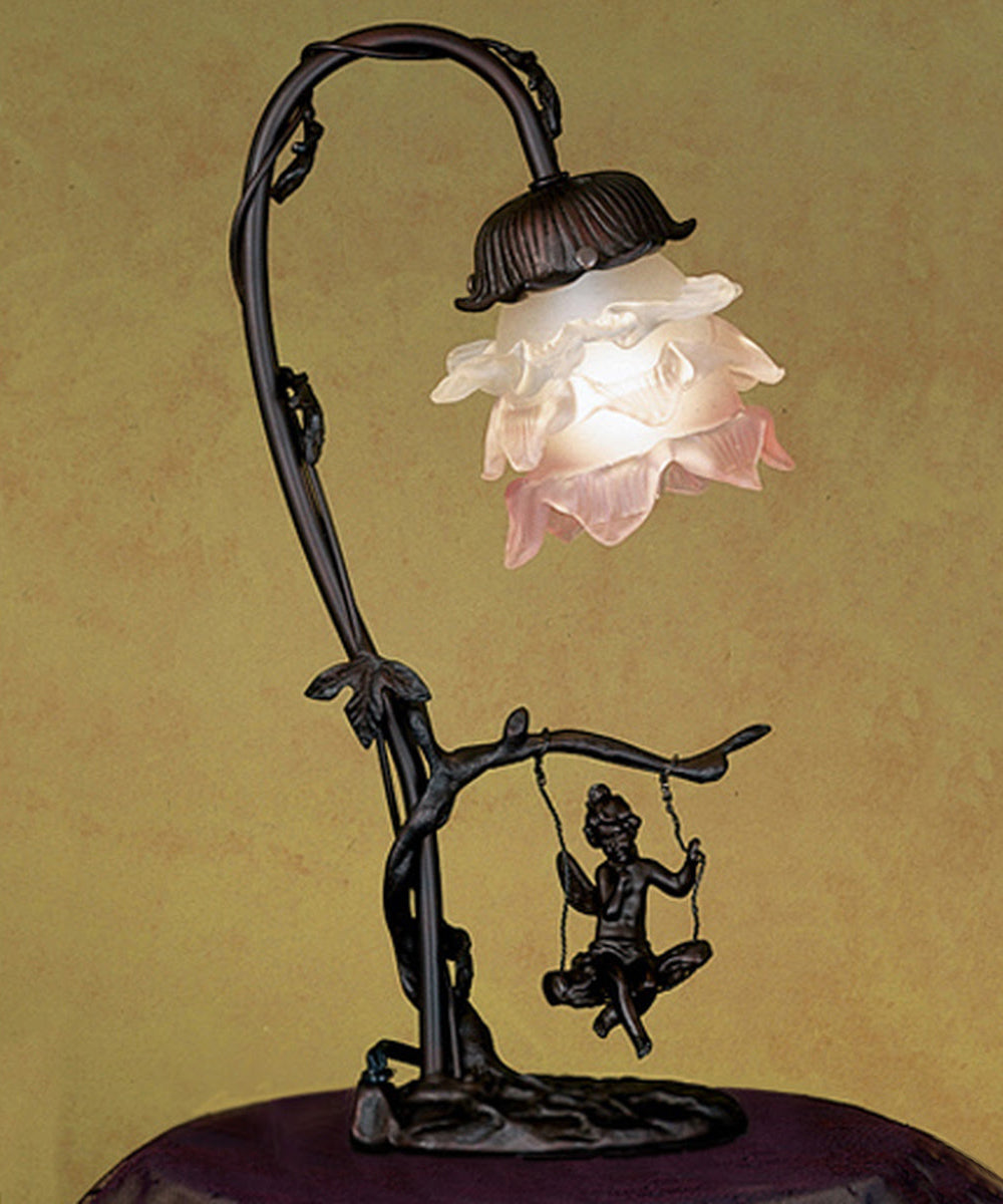 16"H Cherub On Swing Accent Lamp