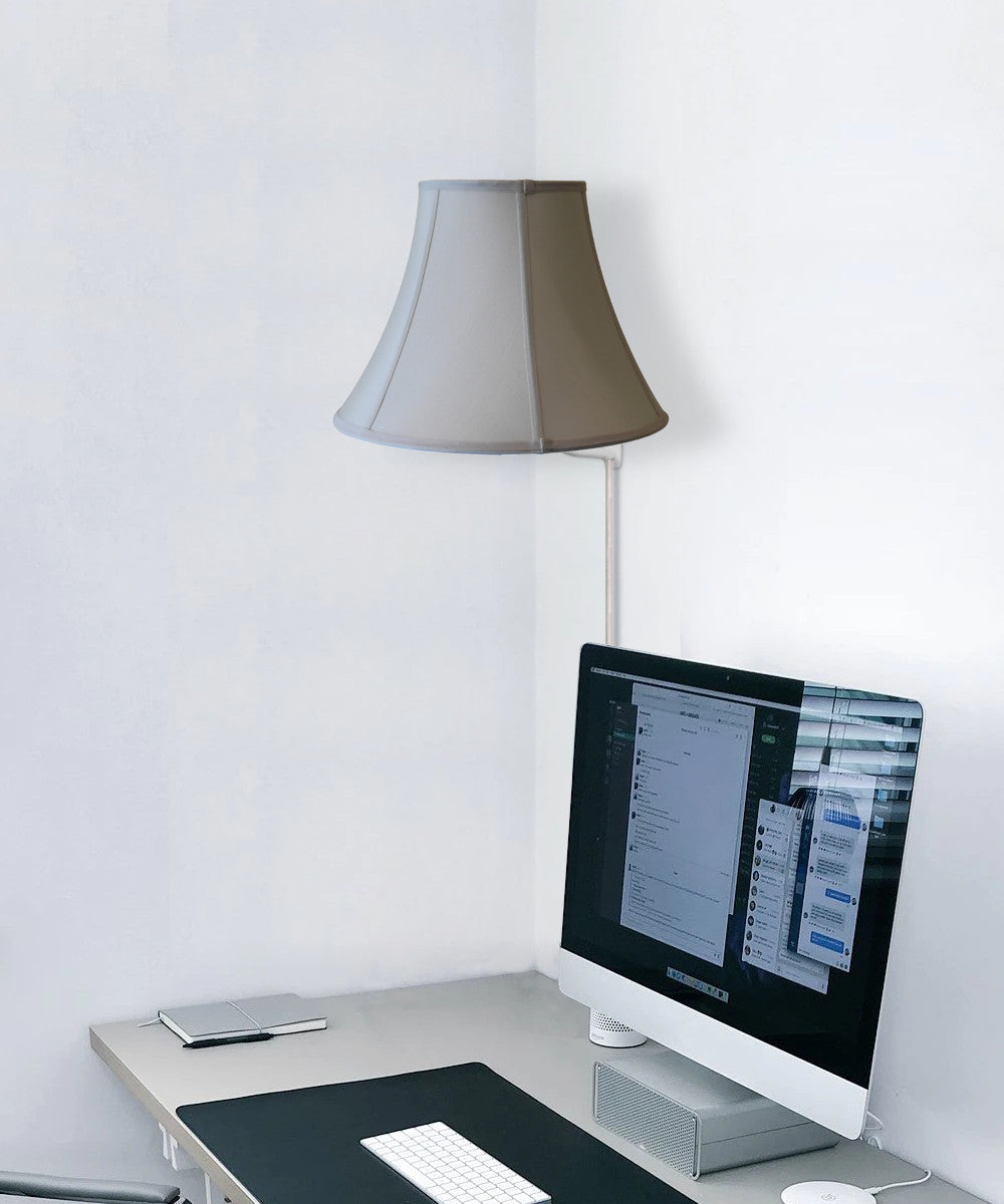 16"W Floating Shade Plug-In Wall Light Egg Shell Shantung