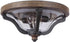 16"W Ashwood 2-Light Outdoor Flush Mount Textured Black/Whiskey Barrel