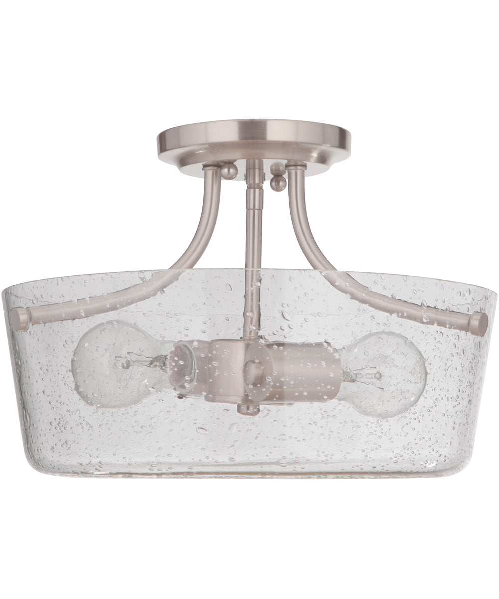 Tyler 2-Light Semi Flush Brushed Polished Nickel