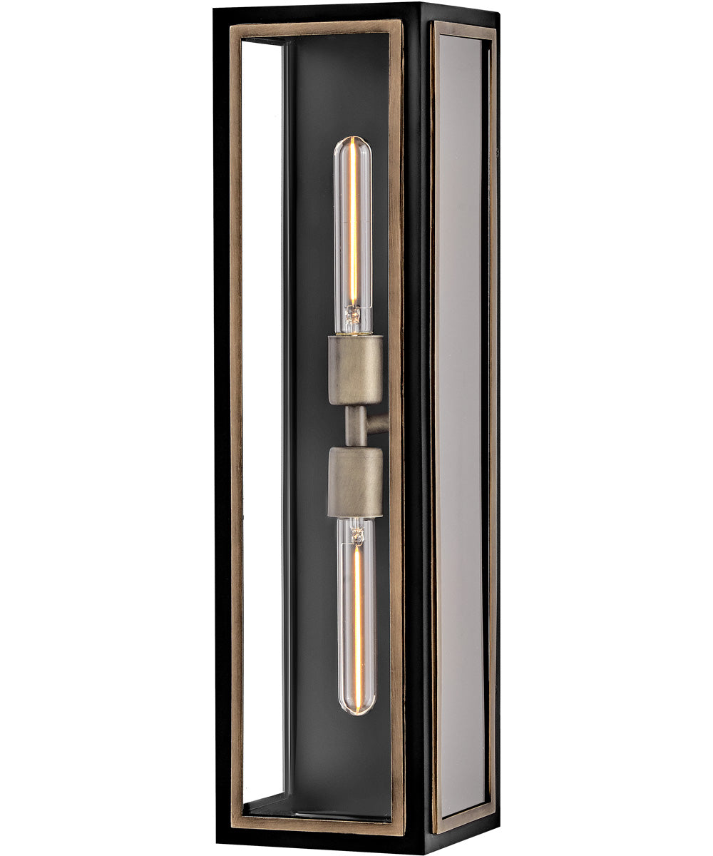 Shaw 2-Light Large Wall Mount Lantern in Black