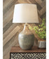 27"H Mari Glass Table Lamp (1/CN) Gray/Gold