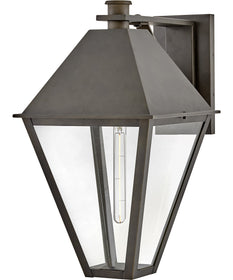 Endsley 1-Light Large Wall Mount Lantern in Blackened Brass