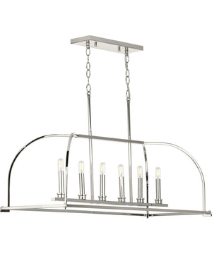 Seneca 6-Light Linear Chandelier Polished Nickel