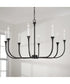 Decklan 8-Light Chandelier Black Iron