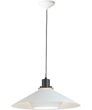 Oslo 19 inch 1-Light Large Pendant Black / White