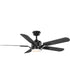 Claret 5-Blade Reversible Distressed Ebony/Grey Weathered Wood 54-Inch LED Transitional Ceiling Fan Black