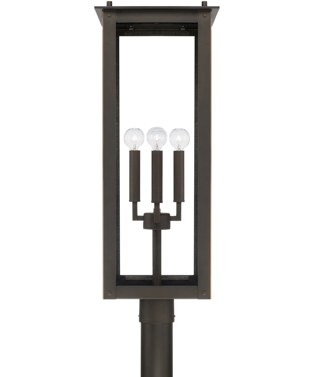 Hunt 4-Light Outdoor Post-Lantern Rain or Shine - Oiled Bronze