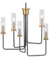 Rainey 5-Light Clear Fluted Ribbed Glass Modern Chandelier Light Graphite
