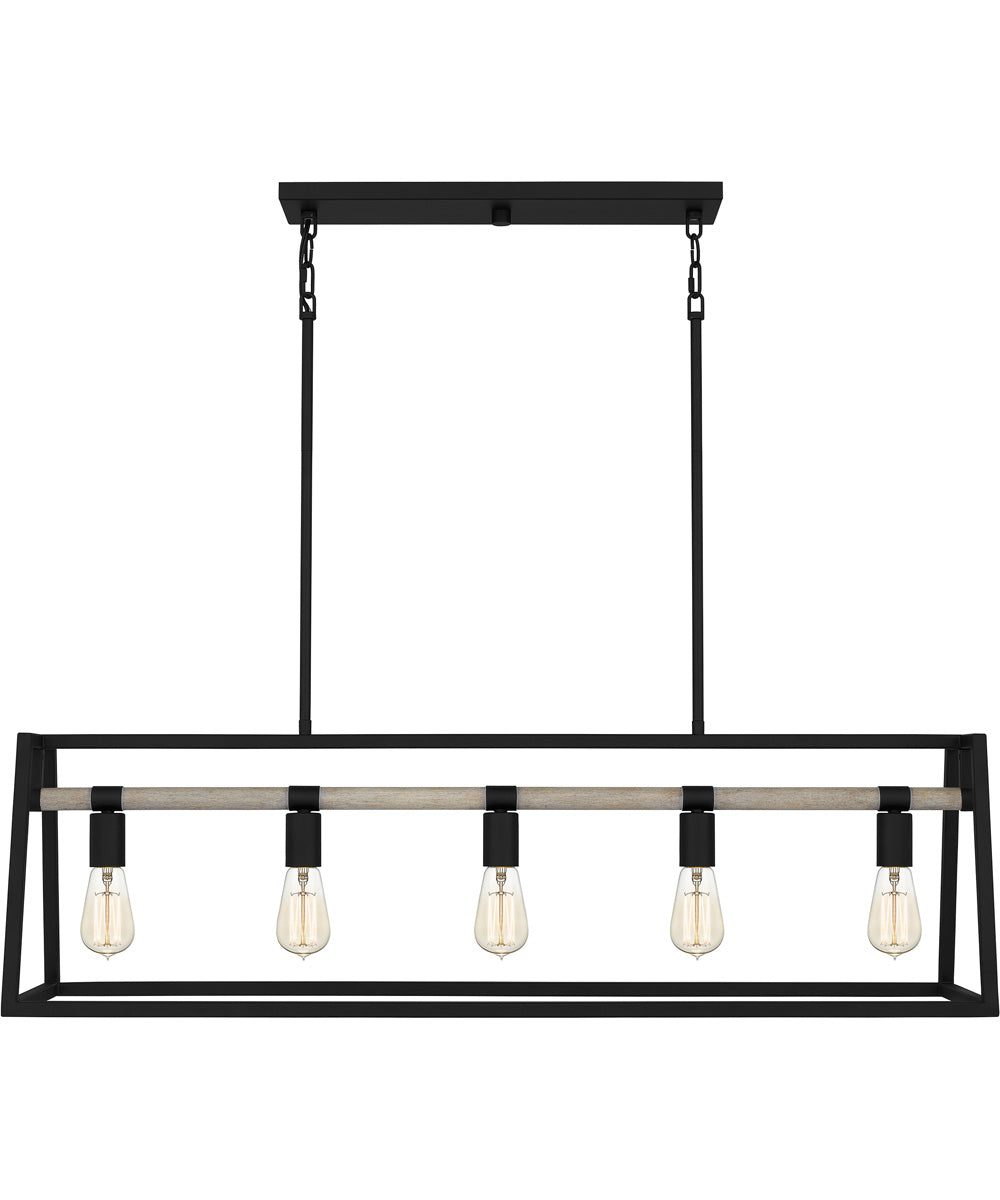 Tippet 5-light Island Light Matte Black