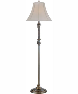Monde 1-Light Floor Lamp Aged Bronze/Off-White Fabric Shade