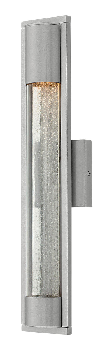 22"H Mist 1-Light Medium Outdoor Wall Light in Titanium
