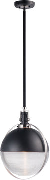 14"W Axiom 1-Light Pendant Black / Satin Nickel