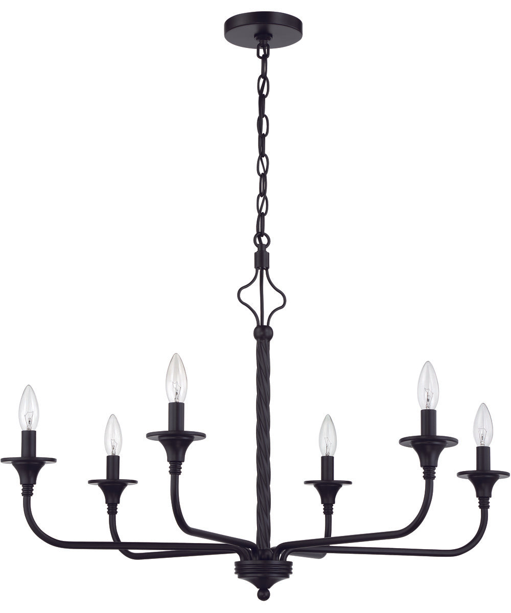 Jolenne 6-Light Chandelier Flat Black