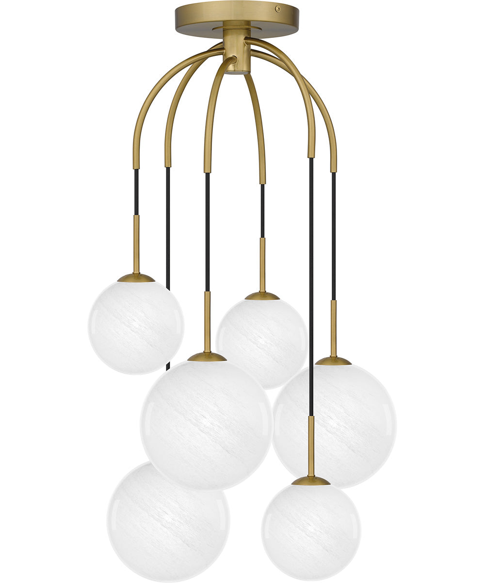 Quoizel Semi-Flush Mount 6-light Pendant Aged Brass