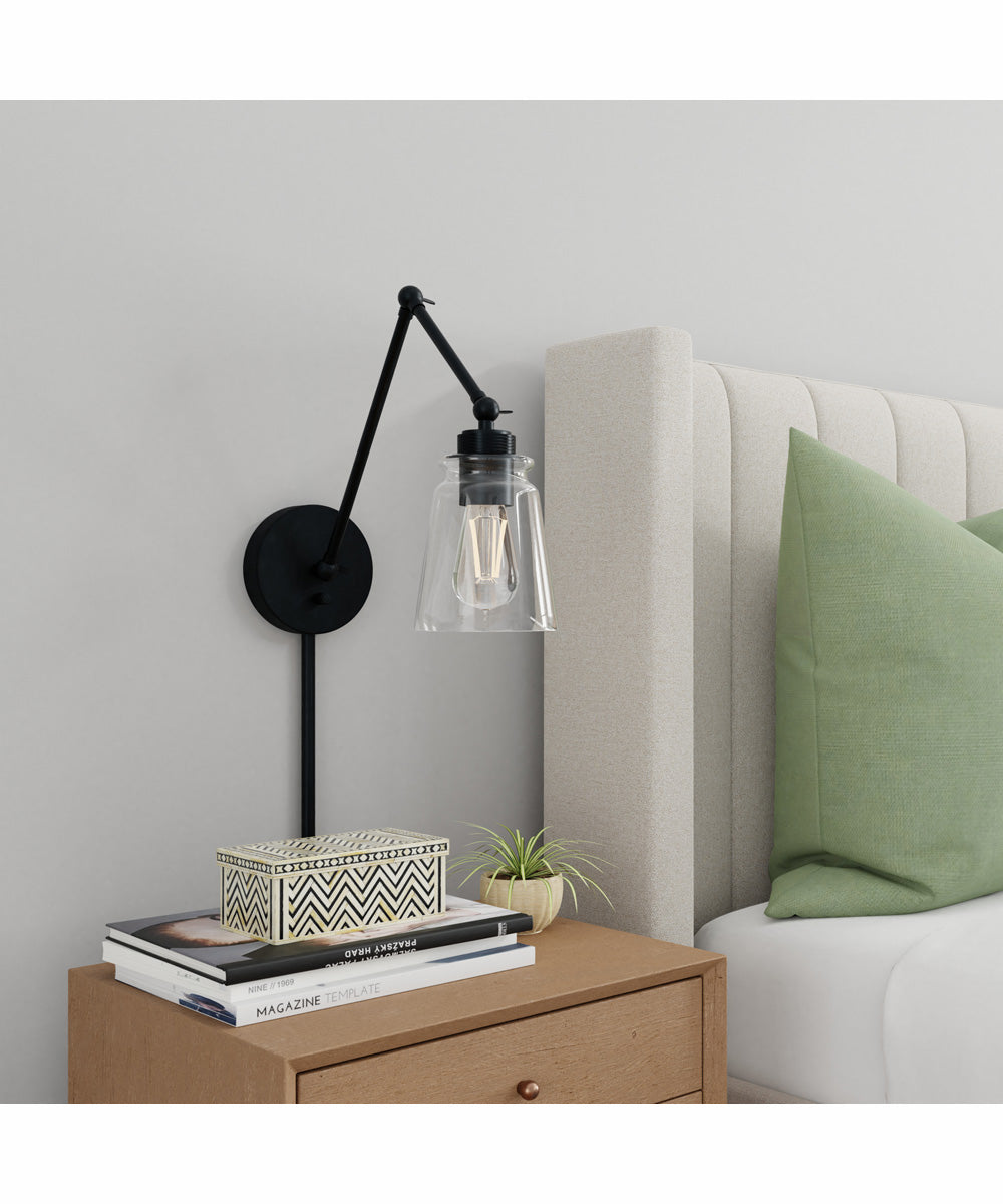 Profile 1-Light Plug In Sconce Matte Black, 5"W