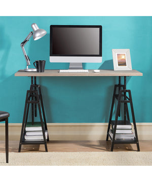38"H Irene Adjustable Height Desk Gray