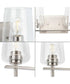 Calais 4-Light New Traditional Clear Glass Bath Vanity Light Brushed Nickel