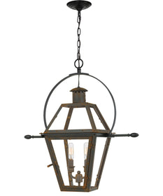 Rue De Royal Large 2-light Outdoor Pendant Light Industrial Bronze