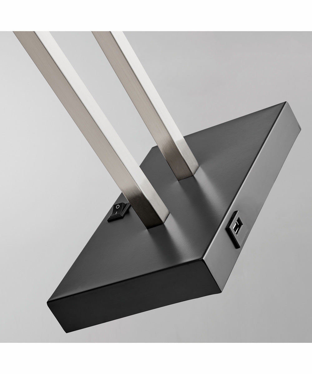 Sonnagh 2-Light 2 Pack-Table Lamp Brushed Nickel/Black/Fabric Shade With Usb