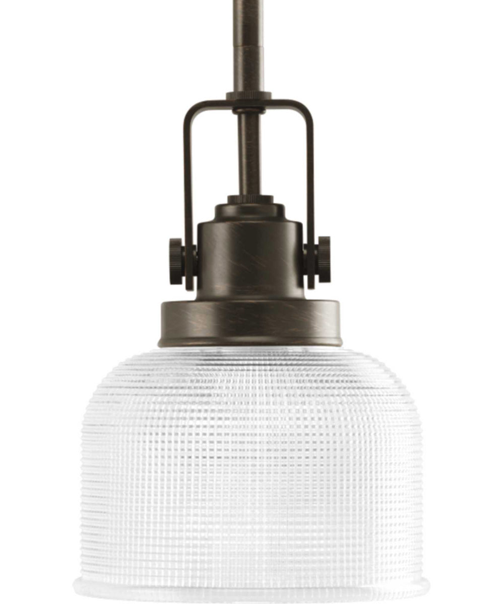 Archie 1-Light Double Prismatic Glass Coastal Mini-Pendant Light Venetian Bronze