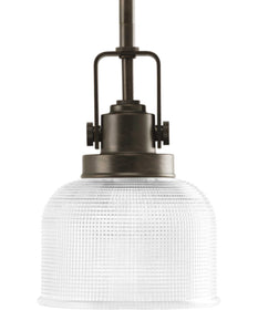 Archie 1-Light Double Prismatic Glass Coastal Mini-Pendant Light Venetian Bronze