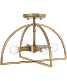 Lawson 4-Light Semi-Flush Aged Brass