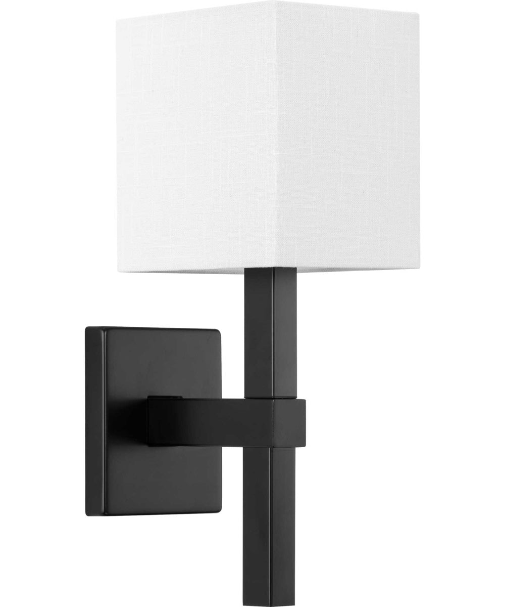 Metro 1-Light New Traditional Summer Linen Wall Light Matte Black