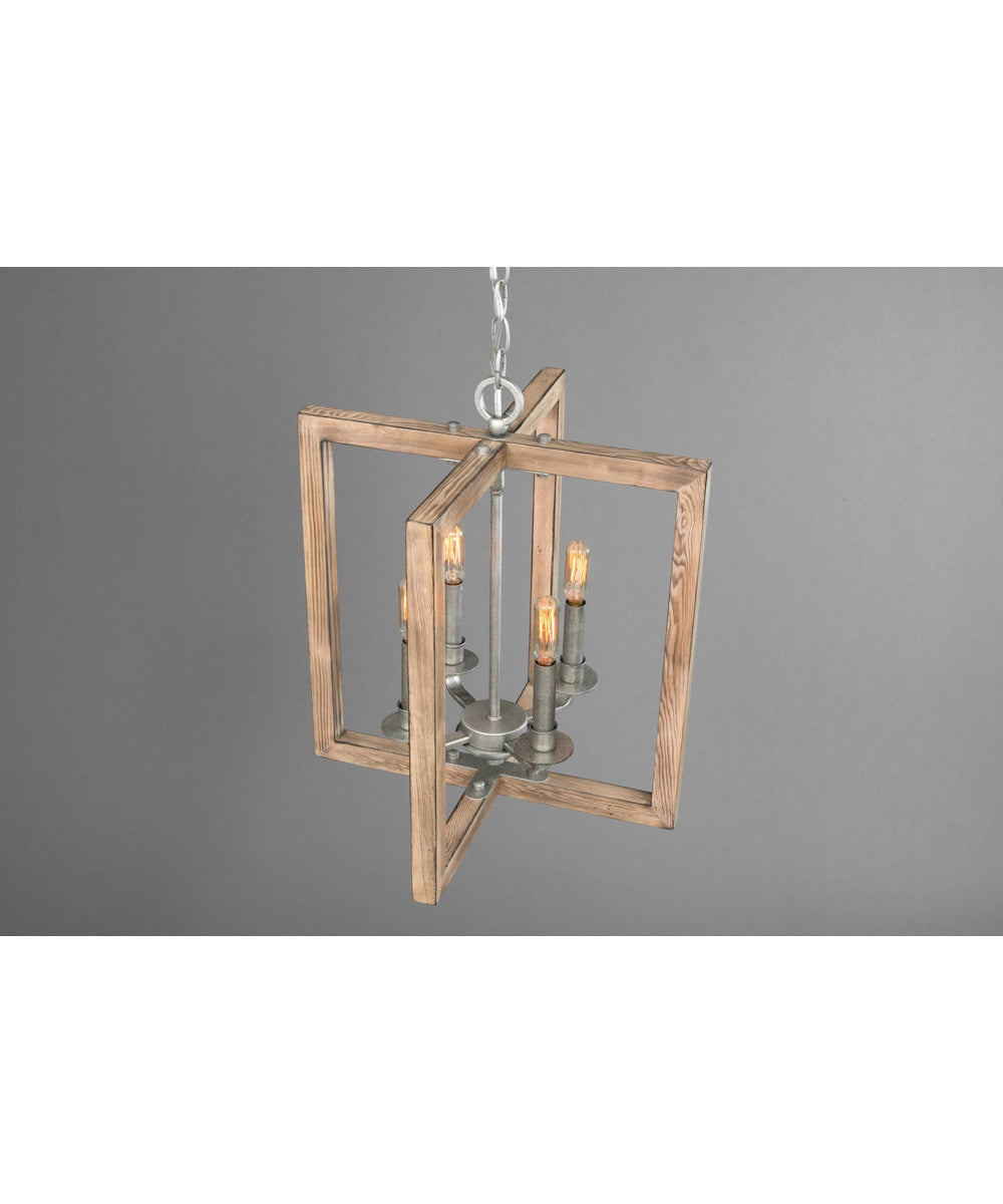 Turnbury 4-Light Coastal Chandelier Light Galvanized Finish
