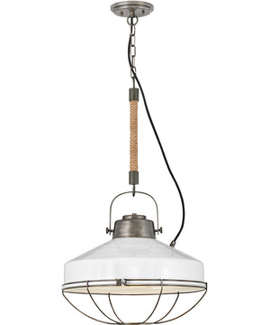 Brooklyn 1-Light Large Pendant in Burnished Bronze