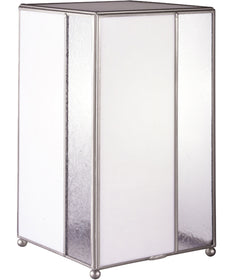 14 Inch H White Glue Chip Fused Glass Accent Lamp