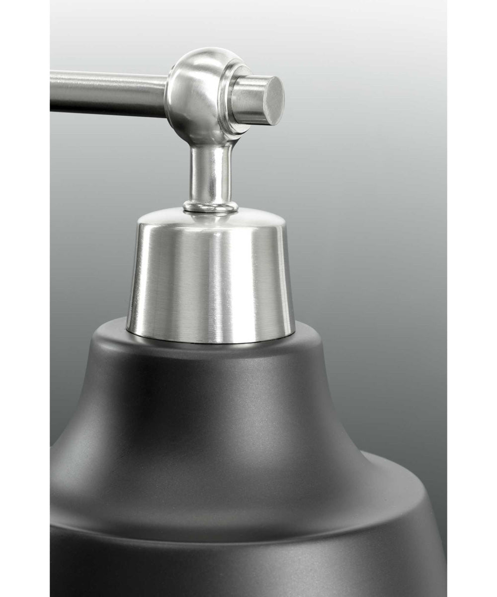 Bramlett 2-Light Graphite Metal Shade Coastal Bath Vanity Light Brushed Nickel