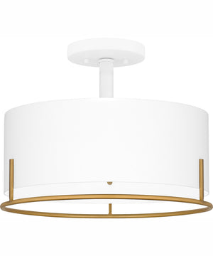 Quoizel Semi-Flush Mount Medium 3-light Semi Flush Mount White