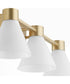 Beldar 3-light Bath Vanity Light Aged Brass w/ Gloss Opal