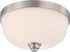 13"W Helium 2-Light Close-to-Ceiling Brushed Nickel