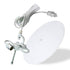19"W 2 Light Swag Plug-In Pendant  Egg Shell with Diffuser White Cord