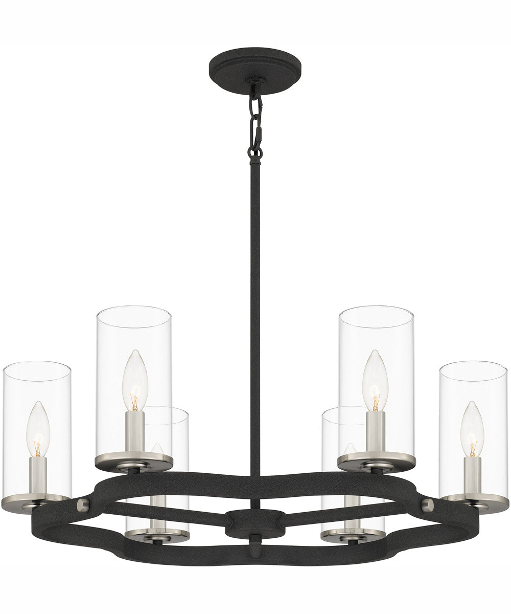 Daverty 6-light Chandelier Mottled Black
