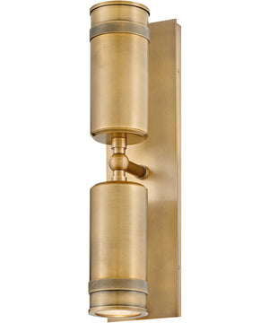 Pratt 2-Light Medium Wall Mount Lantern in Heritage Brass
