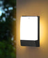 10"H Outdoor LED Wallpack Dusk to Dawn Wall Light, Low Profile Black Finish, White Shade